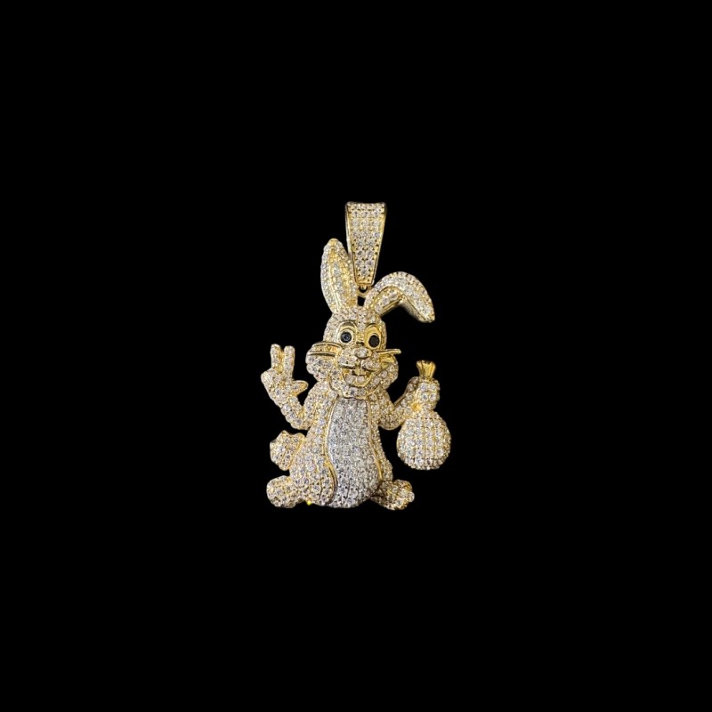 PENDENTIF PIERRE LAPIN OR 750/ml