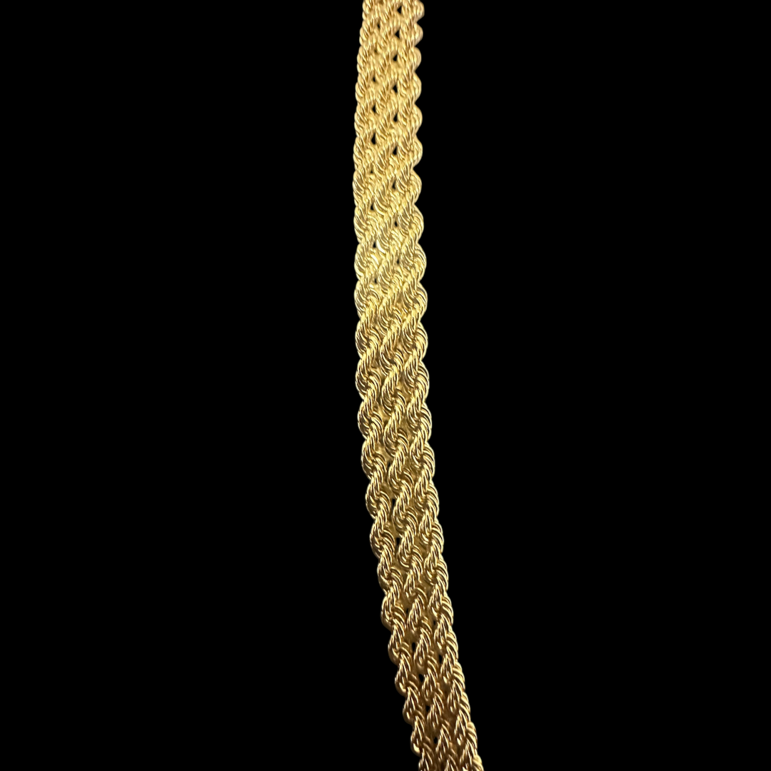 COLLIER MAILLE TORSADE 3 RANG  OR 18k