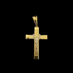 PENDENTIF CROIX CHAPELET OR 750/ml