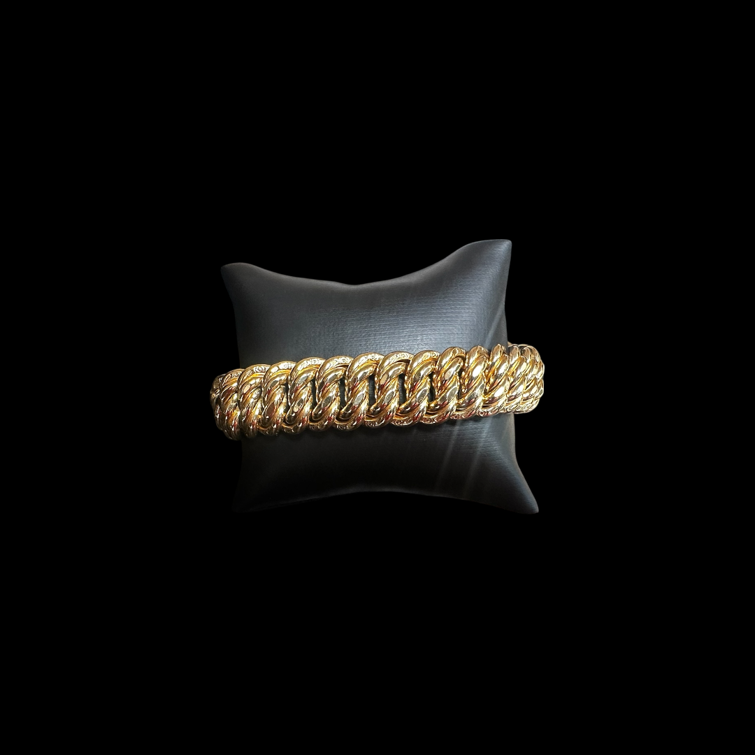 BRACELET MAILLE AMÉRICAINE LISSE OR 18k