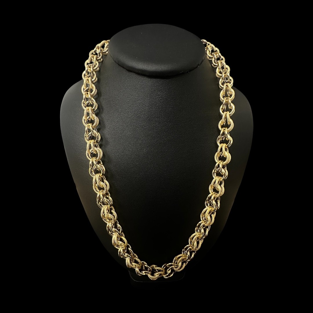 COLLIER MAILLE GROS SIROP OR 18k