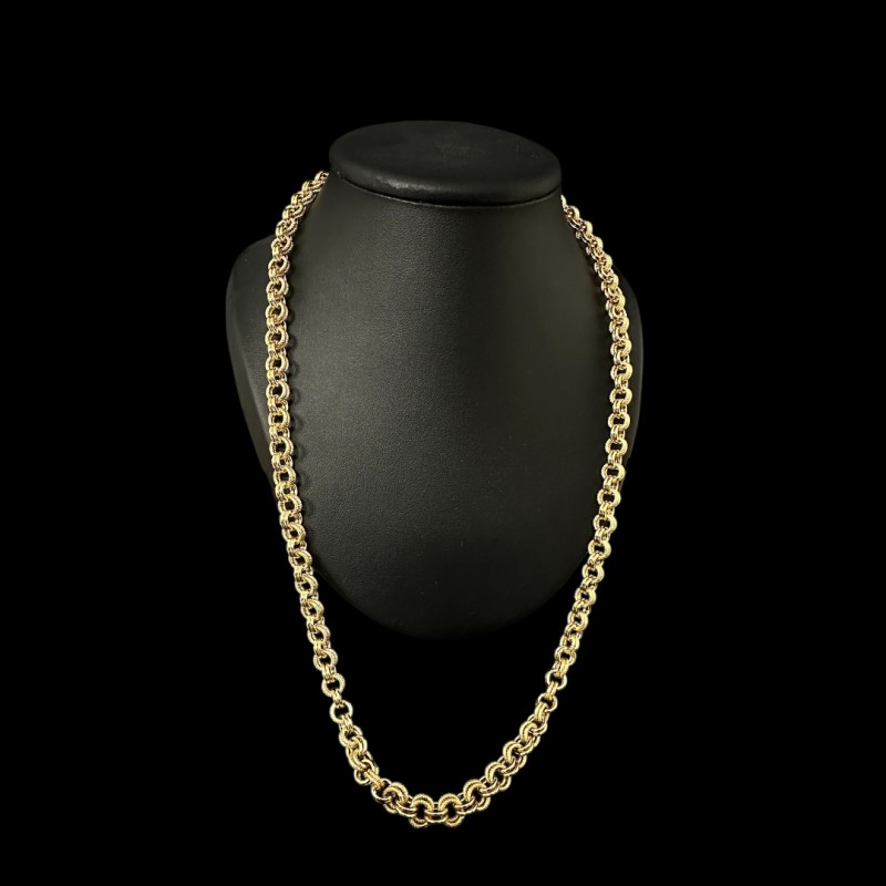 COLLIER JASERON DOUBLE LISSE & PIQUÉ OR 750/ml