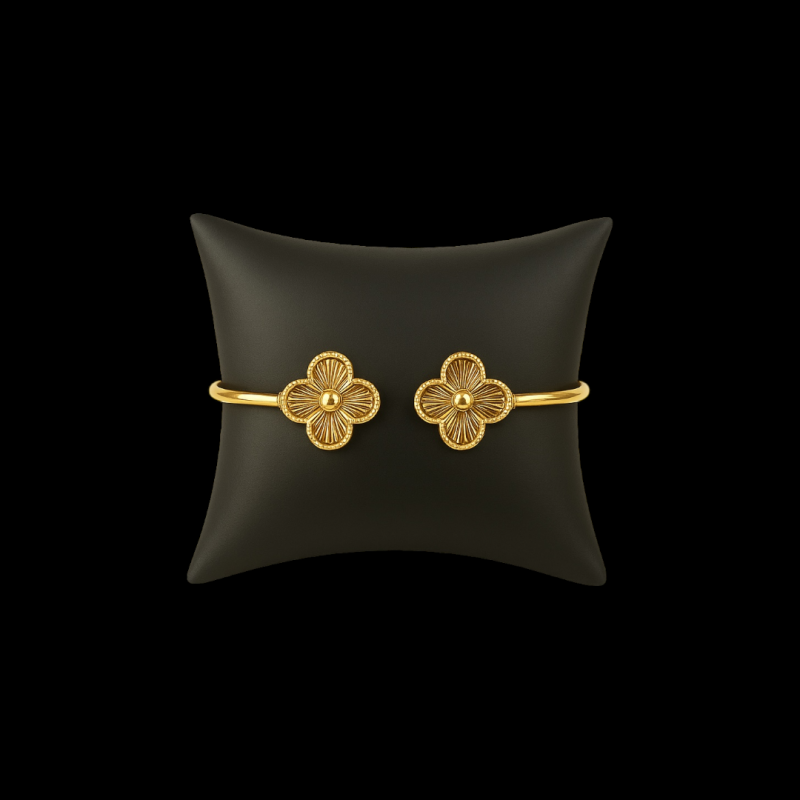 BRACELET JONC TRÈFLE OR 750/ml