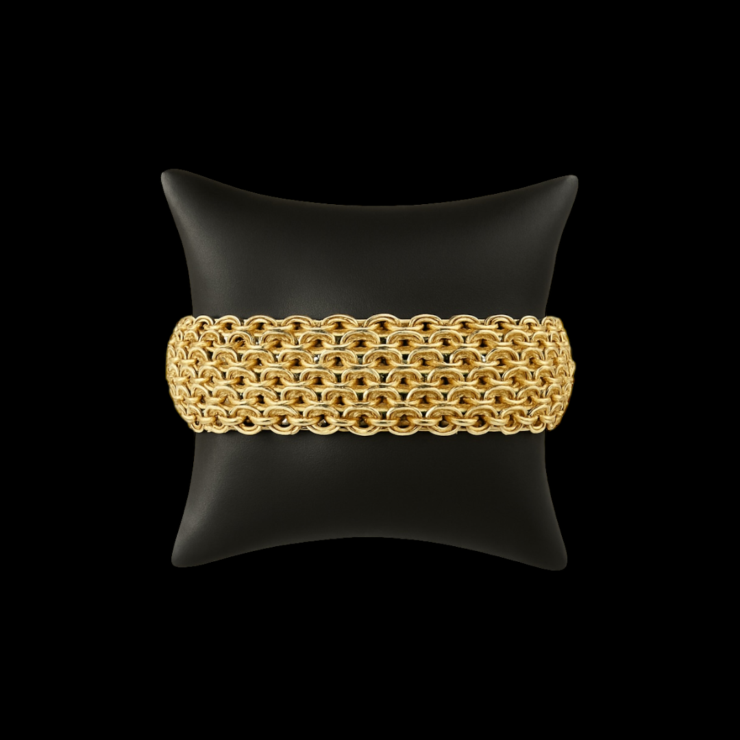BRACELET MAILLE PAILLASSON -21mm- OR 18k