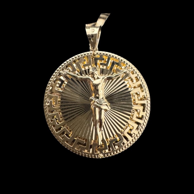 PENDENTIF CERCLE AVEC CHRIST OR 750/ml