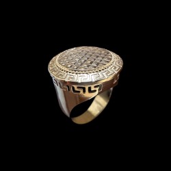 CHEVALIÈRE RONDE MEDUSA OR 18k