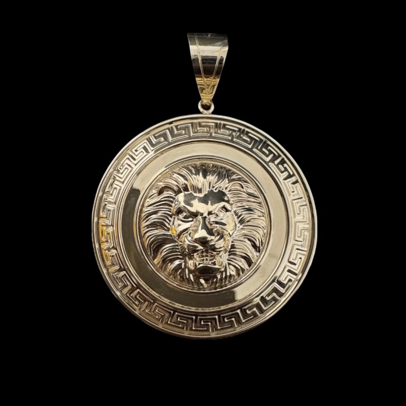 PENDENTIF CERCLE TETE DE LION OR 750/ml
