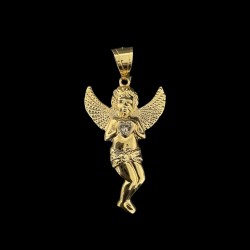 PENDENTIF ANGE COEUR PIERRE OR 750/ml