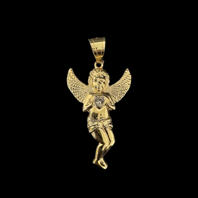 PENDENTIF ANGE COEUR PIERRE OR 750/ml