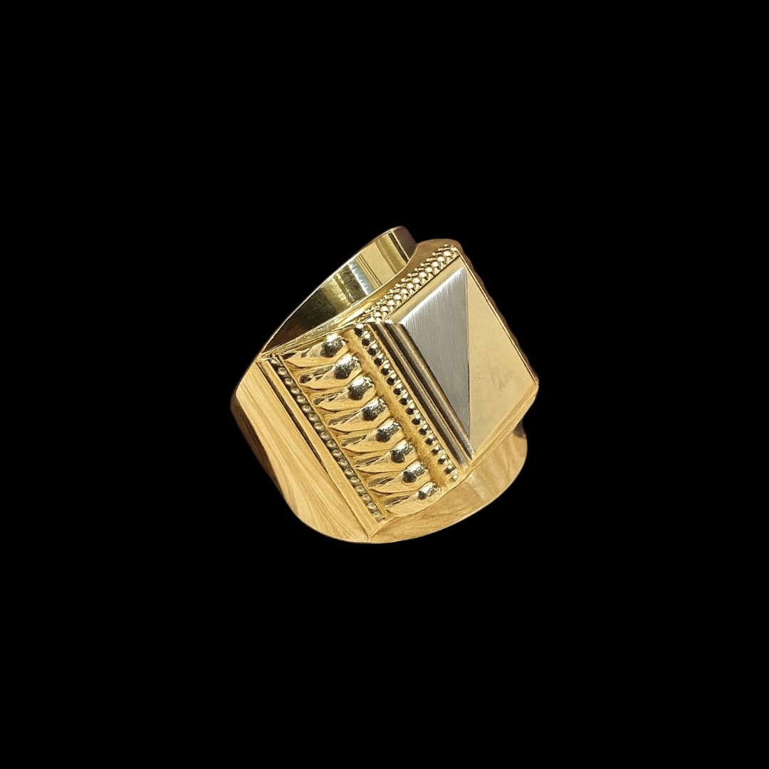 CHEVALIÈRE CARREE -2OR- OR 18k