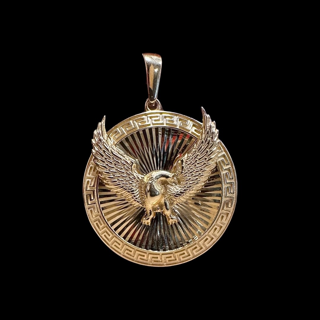 PENDENTIF RONDE AIGLE OR 18k