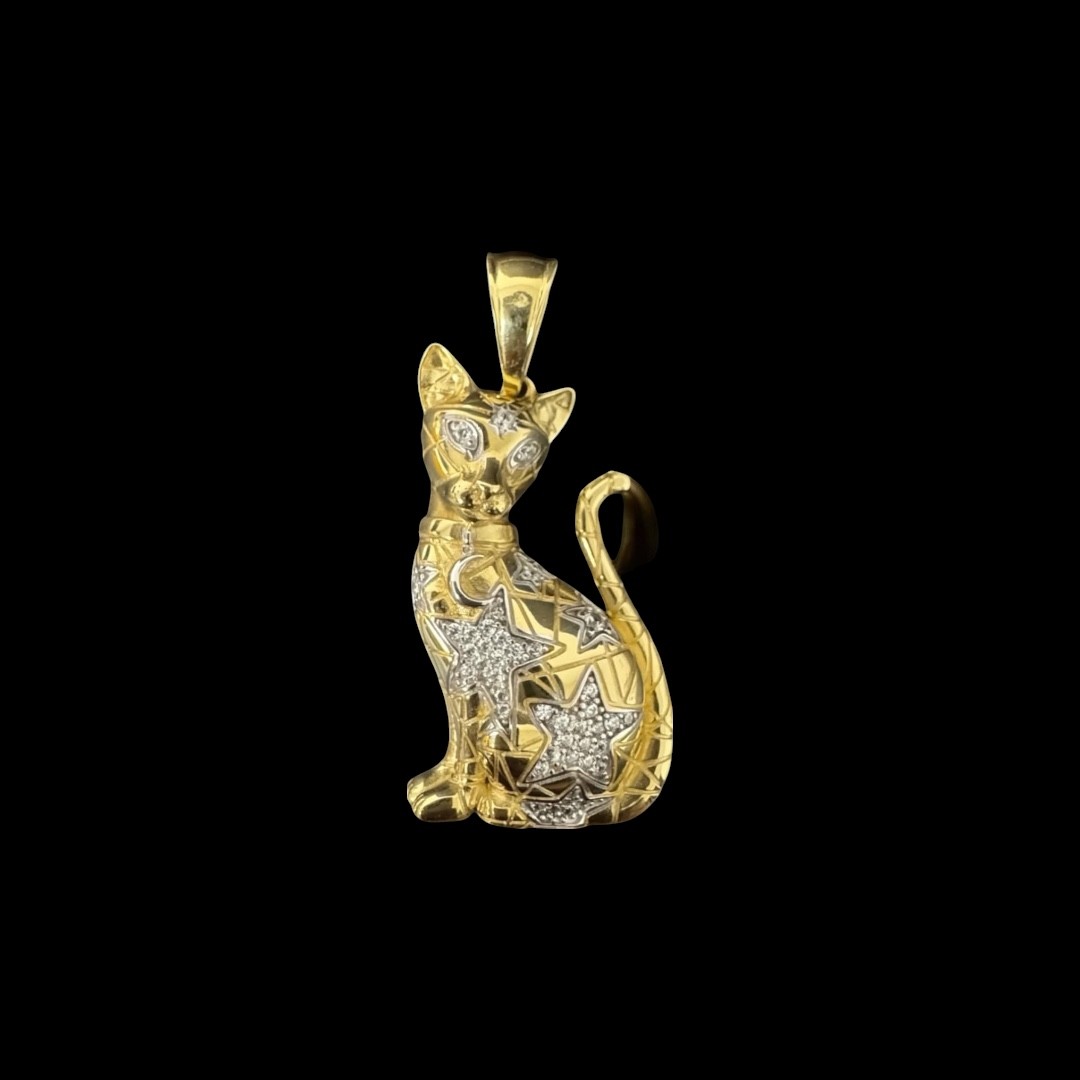 PENDENTIF CHAT ÉGYPTIEN OR 18k