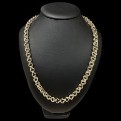 COLLIER MAILLE GROS SIROP -60cm- OR 18k