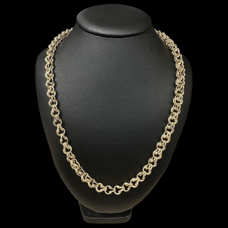 COLLIER MAILLE GROS SIROP -60cm- OR 18k