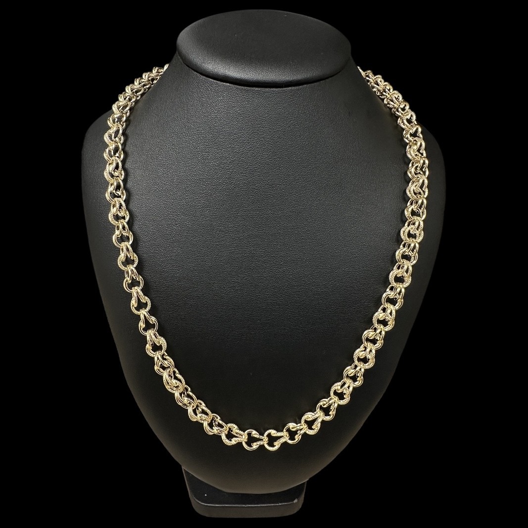 COLLIER MAILLE GROS SIROP -60cm- OR 18k