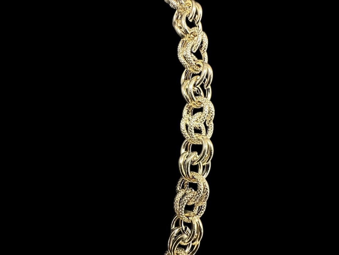 COLLIER MAILLE GROS SIROP -60cm- OR 18k