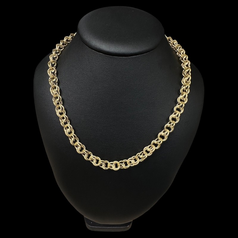 COLLIER MAILLE GROS SIROP -50cm- OR 18k