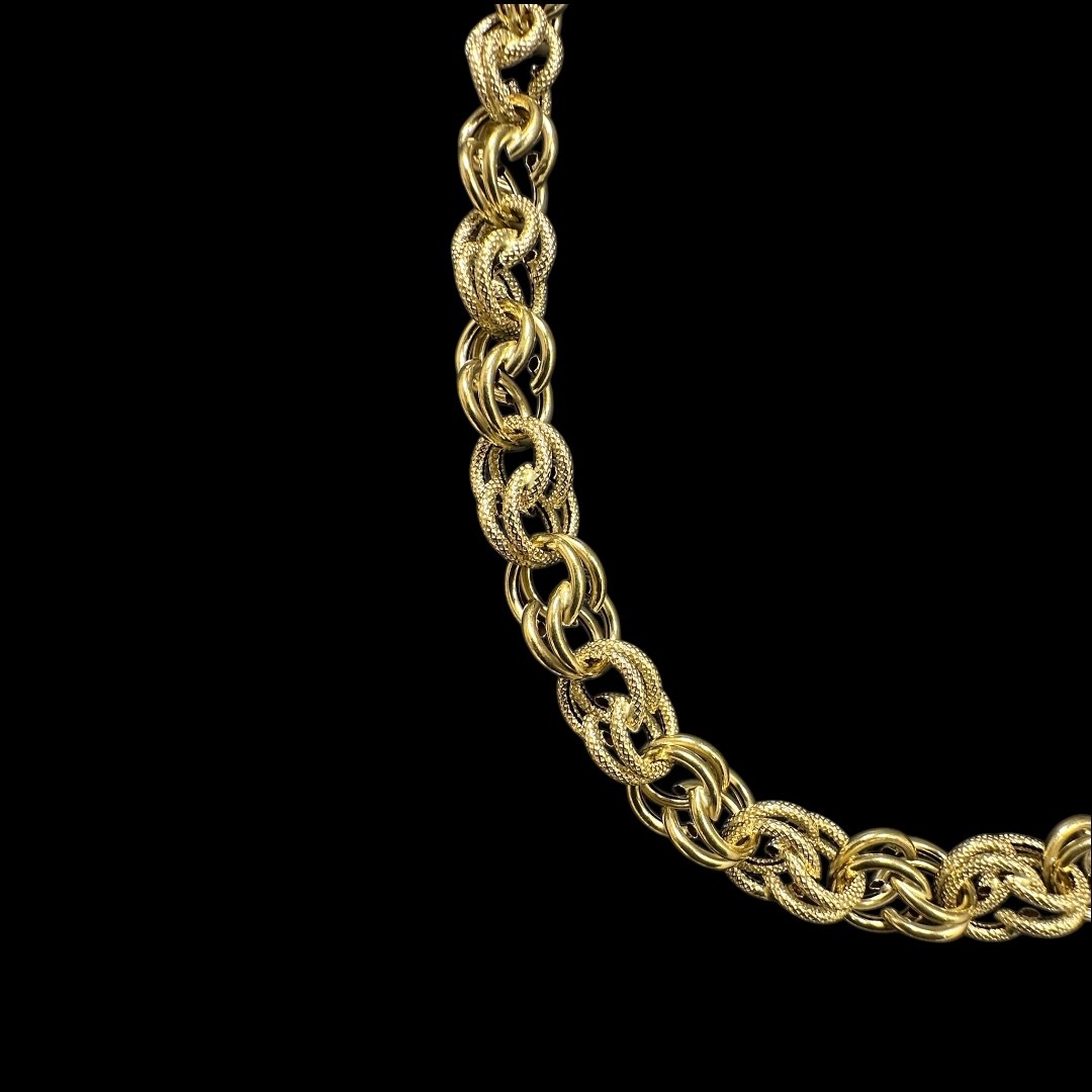 COLLIER MAILLE GROS SIROP -50cm- OR 18k