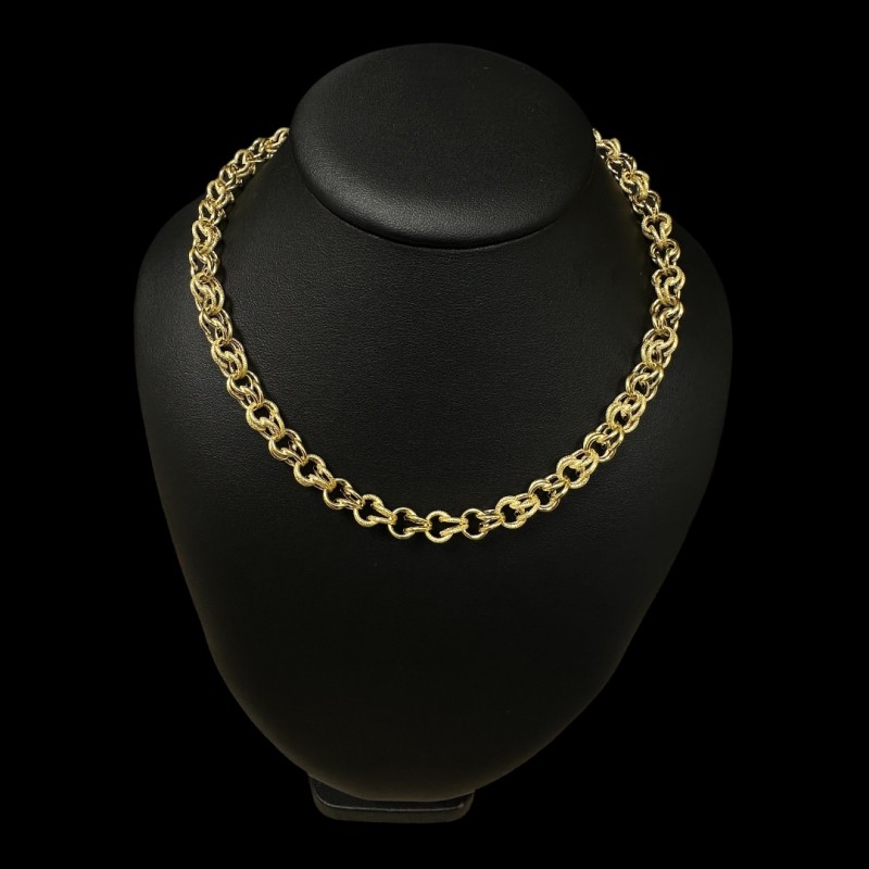 COLLIER MAILLE GROS SIROP -45cm- OR 18k