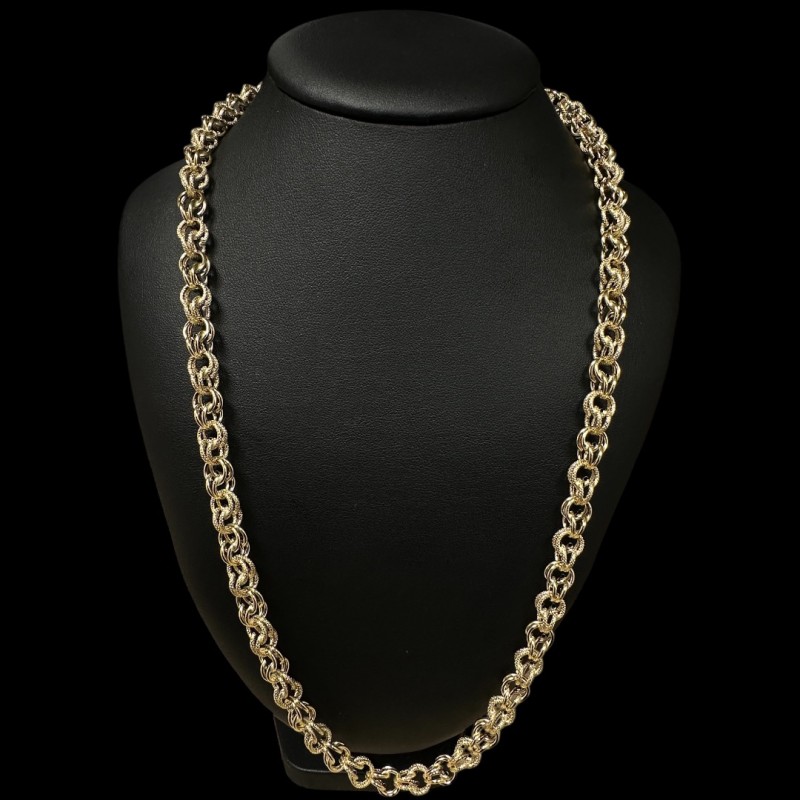 COLLIER MAILLE GROS SIROP -80cm- OR 18k