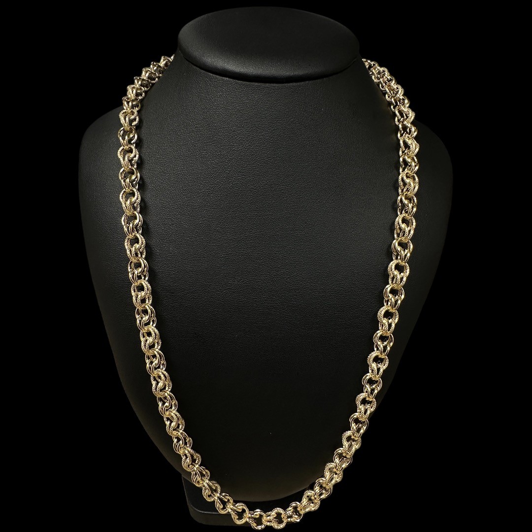 COLLIER MAILLE GROS SIROP -80cm- OR 18k