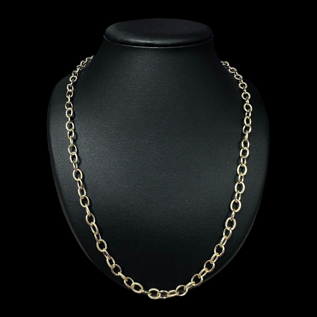 COLLIER MAILLE FORCAT LISSE / PIQUE 18k