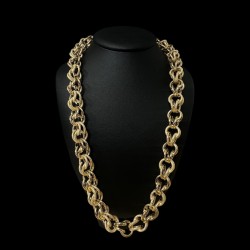 COLLIER MAILLE GROS SIROP -15mm- OR 18K