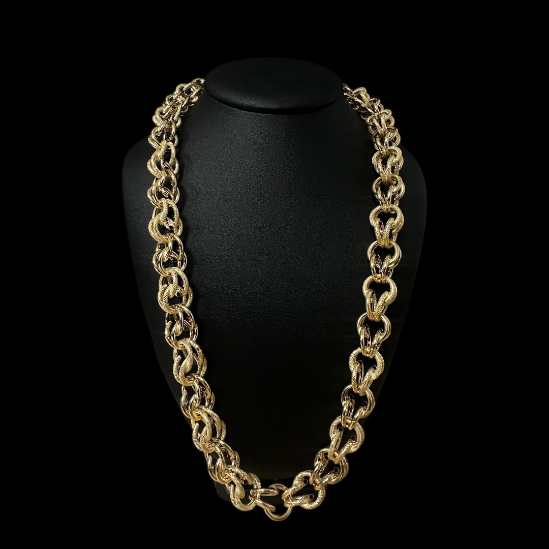 COLLIER MAILLE GROS SIROP -15mm- OR 18K