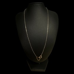 COLLIER PENDENTIF DOUBLE COEUR OR 18K