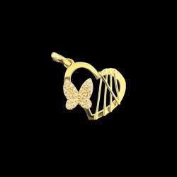 PENDENTIF COEUR PAPILLON OR 750/ml