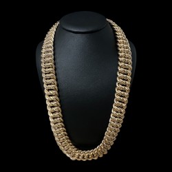 COLLIER MAILLE AMERICAINE LISSE -22mm- OR 18k