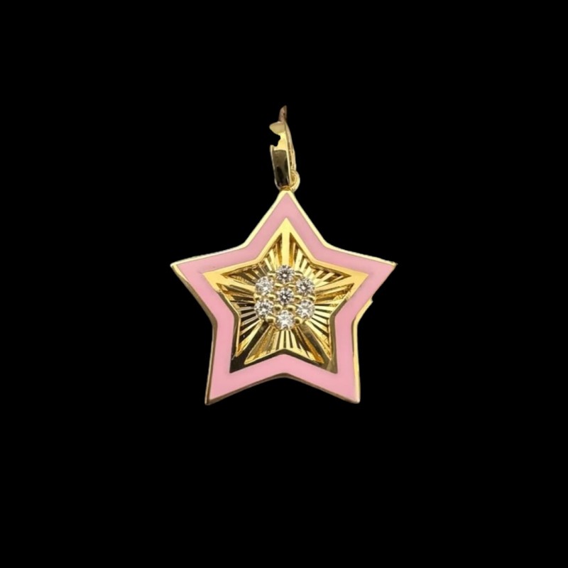 PENDENTIF ÉTOILE PIERRE OR 750/ml