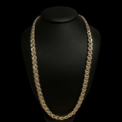 COLLIER MAILLE MACARON LISSE -10MM- OR 18K
