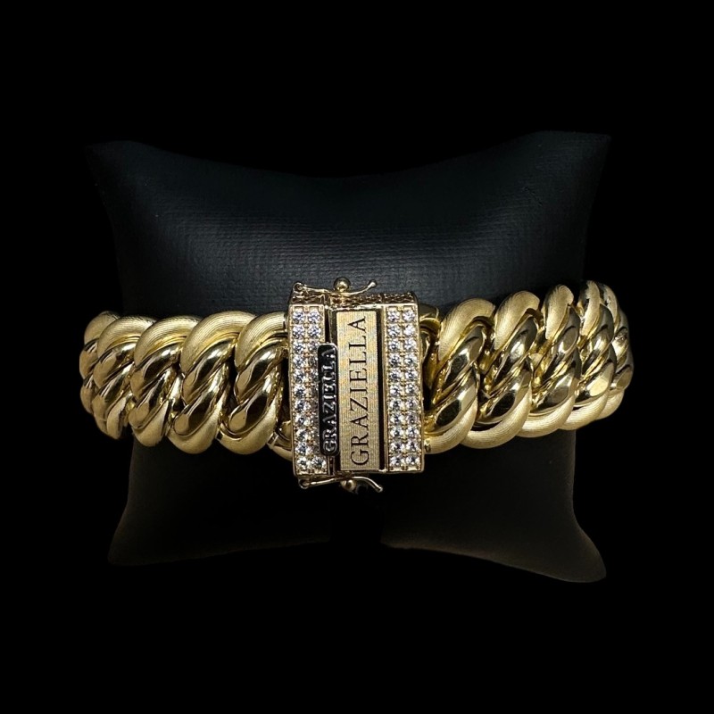 BRACELET MAILLE AMERICAINE GRAZIELLA OR 18K