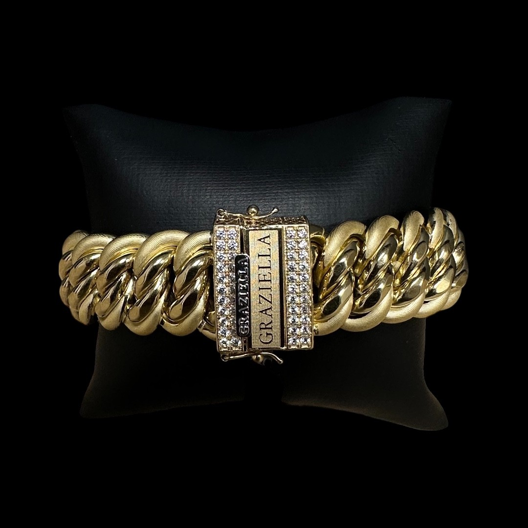 BRACELET MAILLE AMERICAINE GRAZIELLA OR 18K