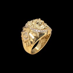 CHEVALIÈRE OVALE INDIEN OR 18K