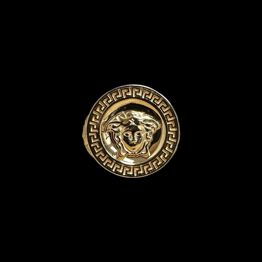 CHEVALIERE RONDE MEDUSA OR 18K