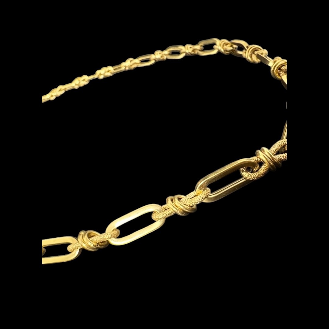 COLLIER MAILLE MIXTE OR 18k