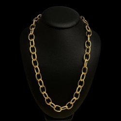 COLLIER FORÇAT LISSE & PIQUÉ 12mm OR 18K