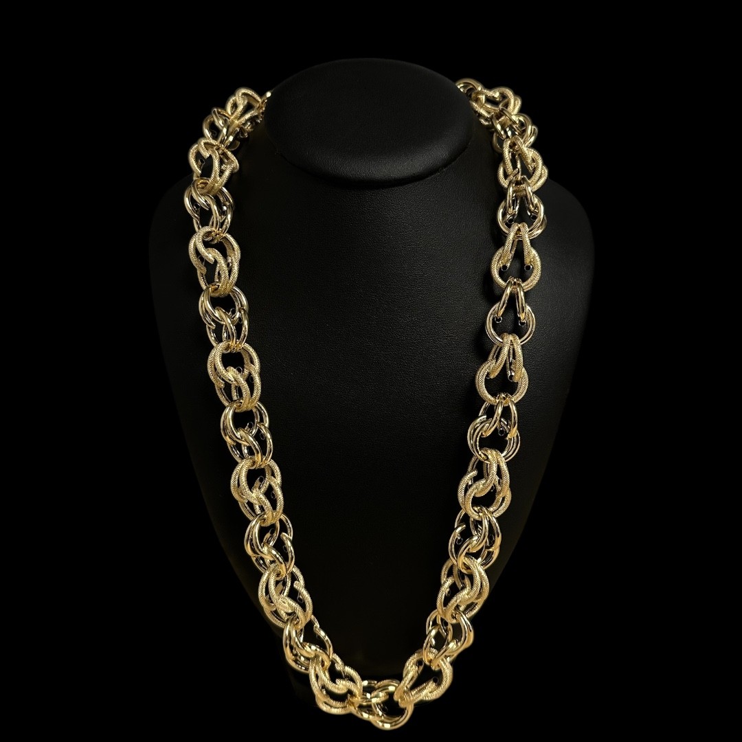 COLLIER MAILLE GROS SIROP -18mm- OR 18k