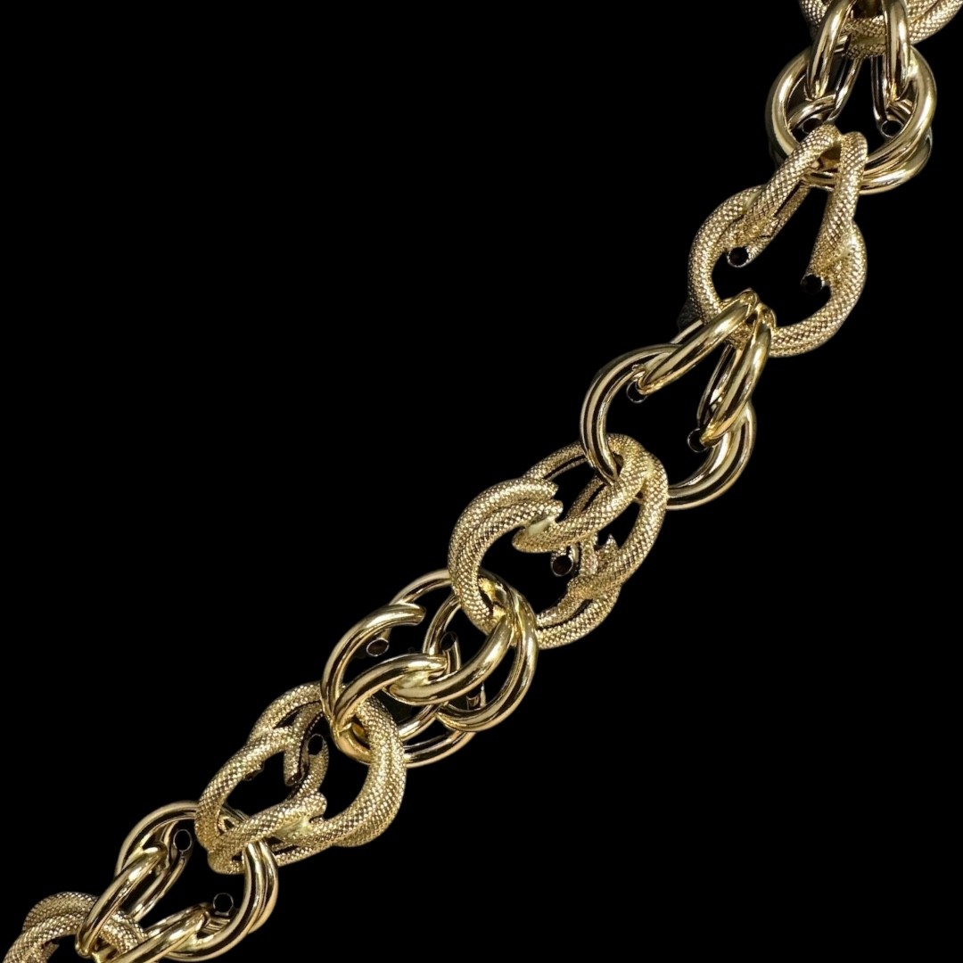 COLLIER MAILLE GROS SIROP -18mm- OR 18k