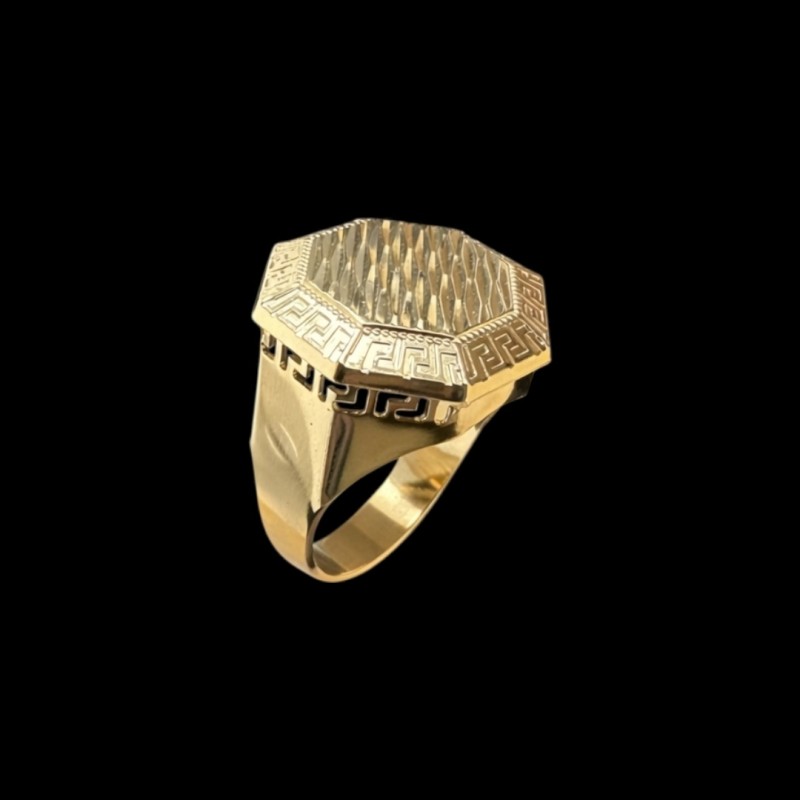 CHEVALIÈRE OCTO MOTIF OR 18K