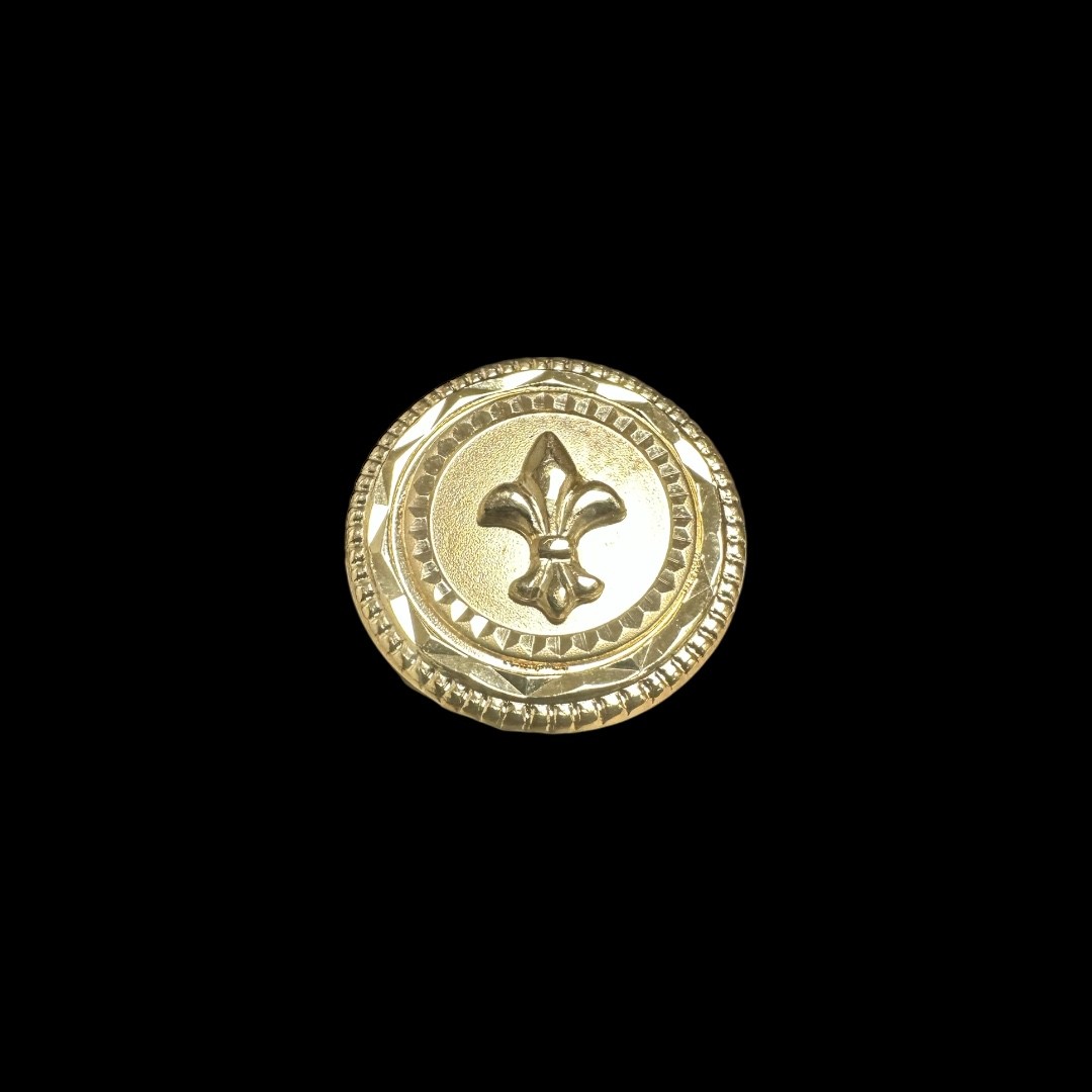 CHEVALIÈRE RONDE LYS ROYAL OR 18K