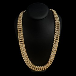 COLLIER MAILLE AMERICAINE LISSE -20mm- OR 18k