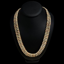 COLLIER MAILLE AMERICAINE GRAZIELLA 3ORS -15MM- OR 18K