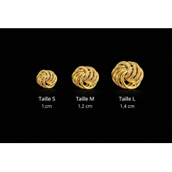 BO MACARON LISSE ET PIQUÉ OR 18k