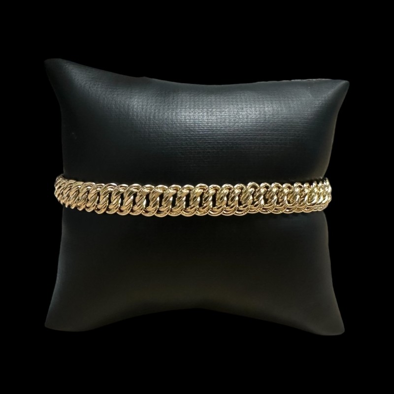 BRACELET MAILLE AMÉRICAINE LISSE -8mm- OR 18k