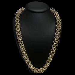 COLLIER MAILLE CYCLONE -14mm- OR 18k