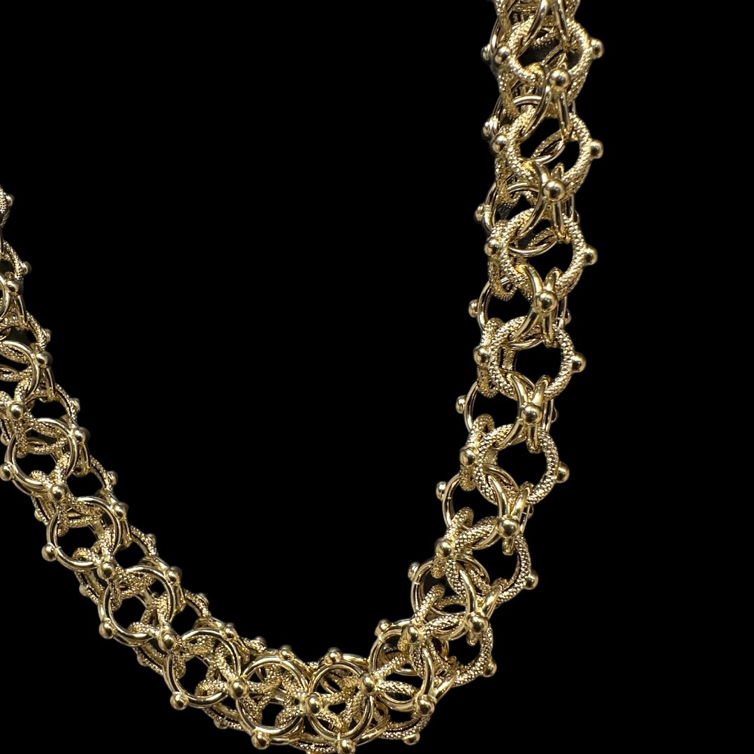 COLLIER MAILLE CYCLONE -14mm- OR 18k