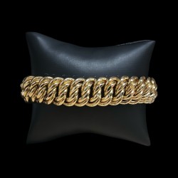 BRACELET MAILLE AMÉRICAINE LISSE -18mm- OR 18k